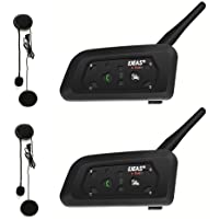 Ejeas V6 Pro 1200M Auriculares Intercomunicador Moto Inalambrico Bluetooth para Motocicletas- Impermeabilidad…